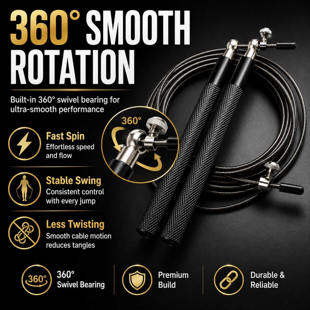 360 Degree Ball Bearing Speed  - Jump Rope Speed Bearing recension och pris